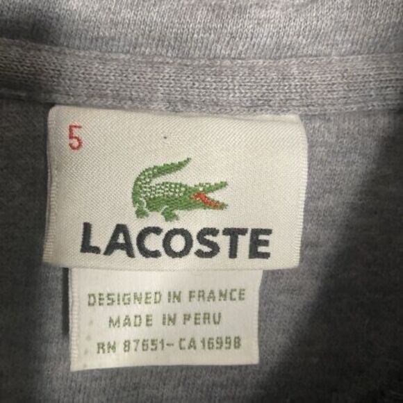 Lacoste 87651 1/4 Zip Mockneck Sweater Men Size 5/Large Blue Cotton/Alpaca FLAW - Picture 2 of 10
